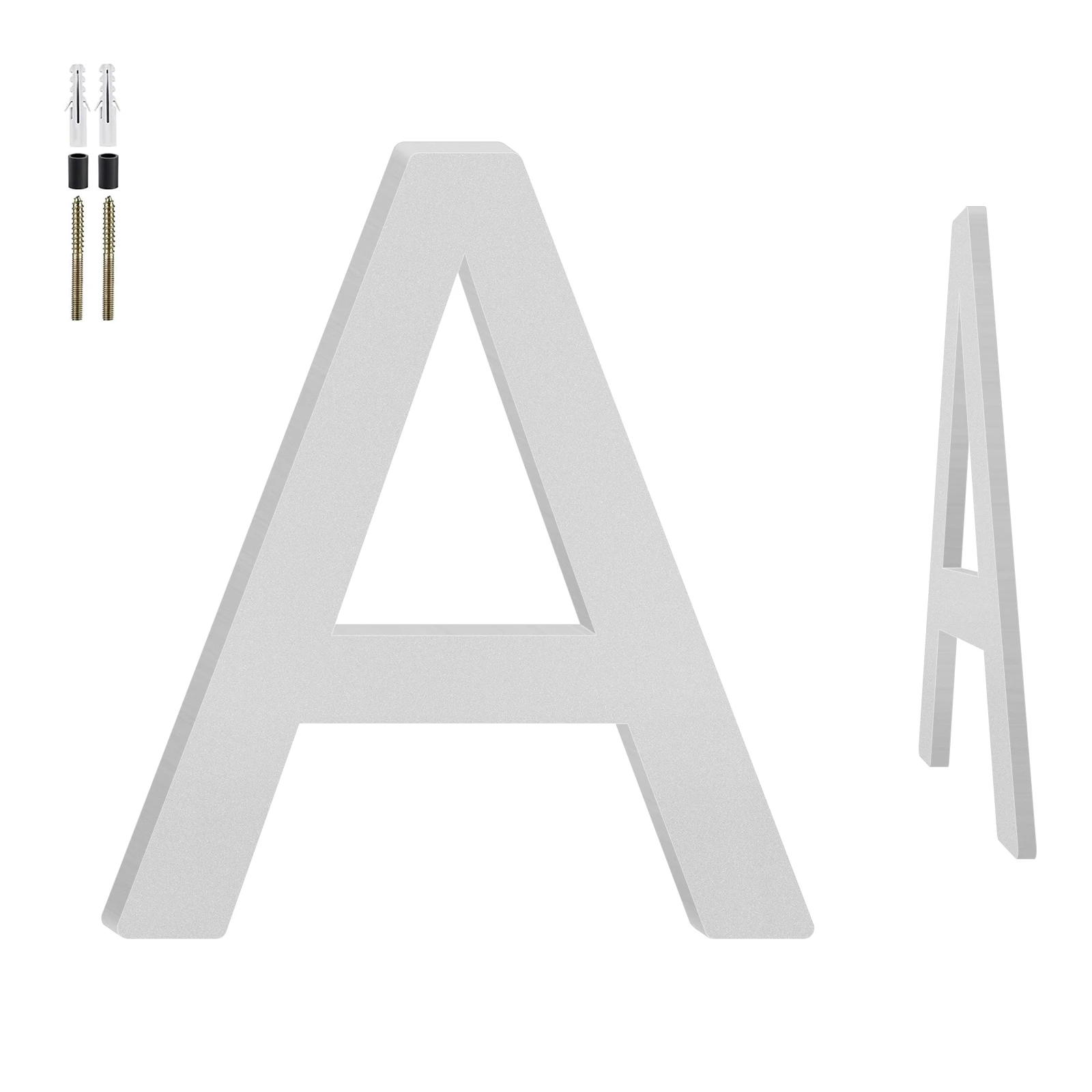

3-10Inch Floating House Numbers and Metal Letters for Outdoor Signs, Silver House Address Numbers and Letters, Aluminum Address