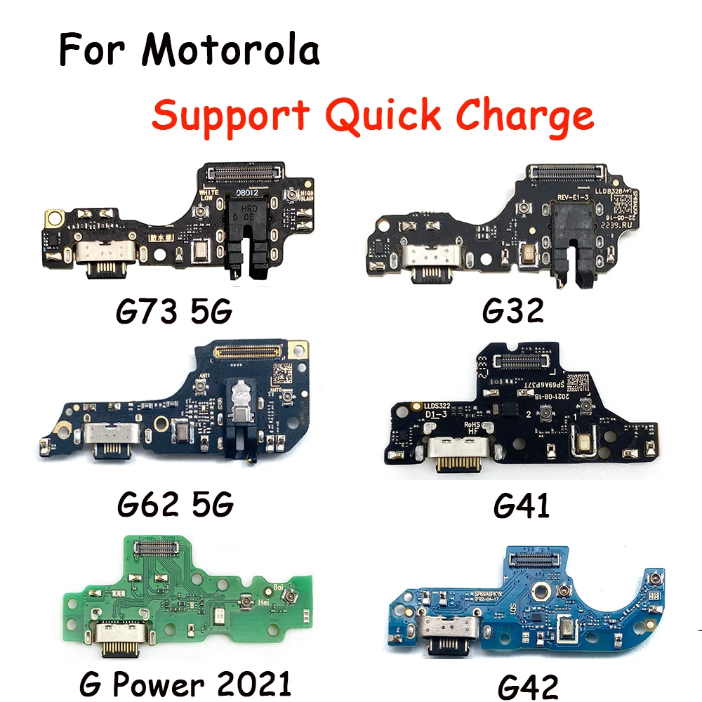 Fast Charger For MOTO G73 5G G32 G23 G41 G53 5G G72 G Power G62 5G USB Dock Charging Dock Port Board With Mic Microphone Flex