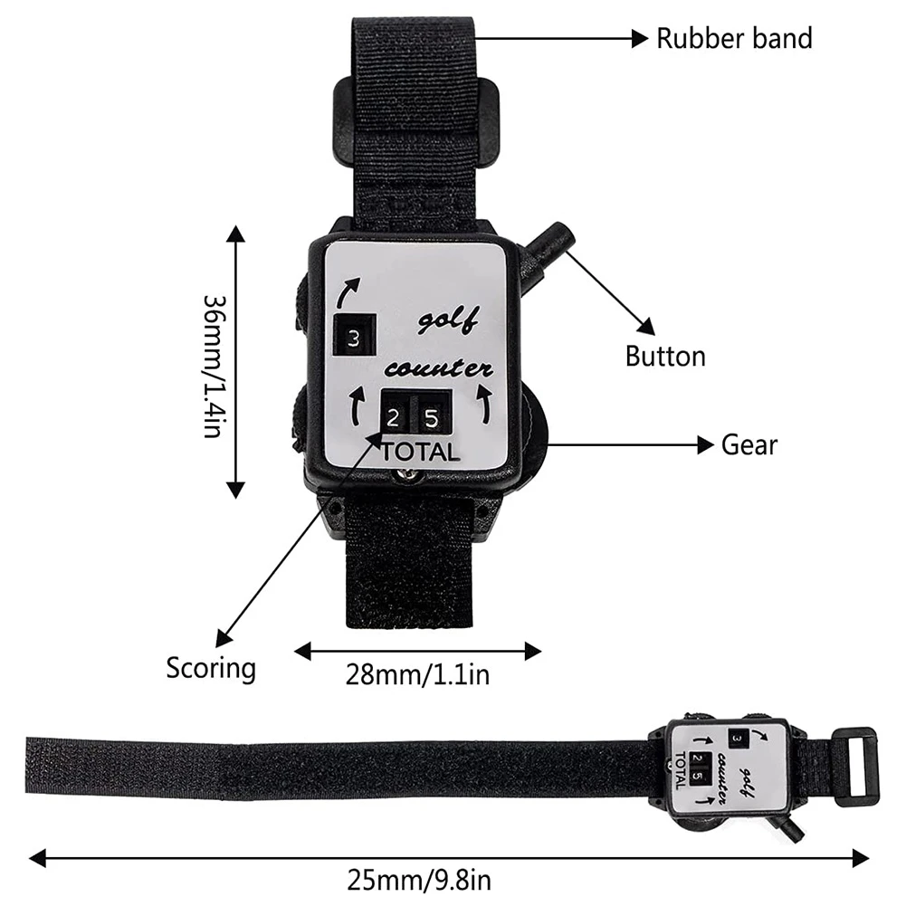 3 Pcs Golf Score Counter, Mini Golf Stroke Counter Watch with One Touch Reset Golf Count Scorer Scoring Keeper