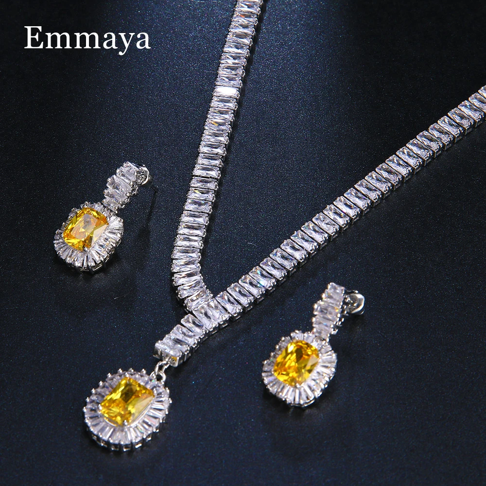 Emmaya New Arrival Geometry Shape Design Noble Cubic Zircon Jewelry Set For Women&Girls Fashion Banquet Fascinating Gift