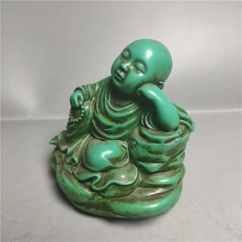 Wholesale Antique Antique Crafts Resin Imitation Turquoise Little Monk Small Buddha Ornaments Home Decoration Ornaments Wholesal