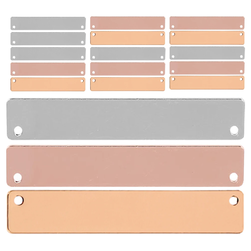 

18pcs Blank Pendants DIY Stamping Charms Rectangle Stamping Bar Pendant Tags Copper Jewelry Blank Charm Diy Crafts
