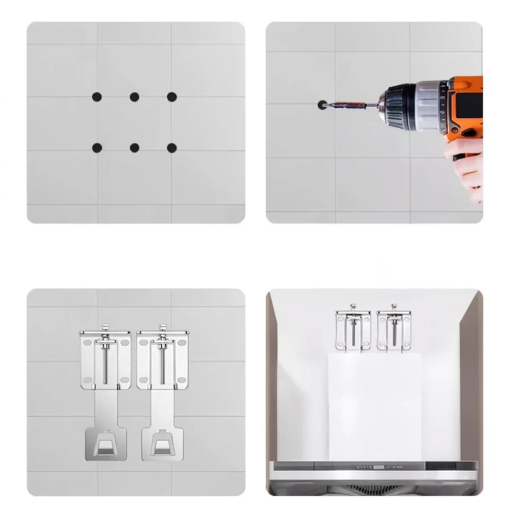 Heavy Duty Stainless Steel Range Hood Hanger Adjustable Wall Mounting Bracket Universal Kitchen Exhaust Fan Support