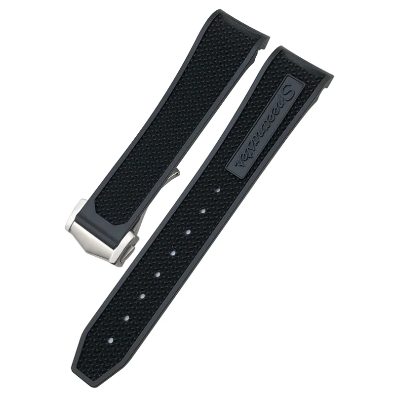 Rubber Watchband 19mm 20mm 21mm Folding Buckle Watch Strap for Omega Speedmaster Seamaster Silicone Waterproof Sport Bracelets