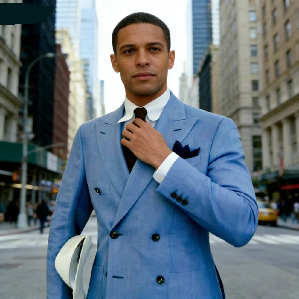 

Мужская свадебная официальная куртка, приталенный двубортный деловой пиджак с лацканами, элегантная верхняя одежда для мужчин