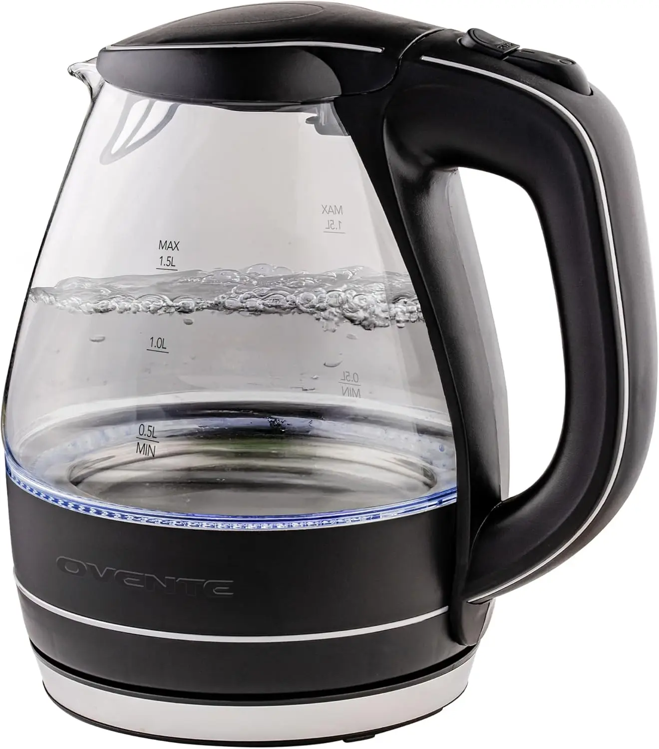 

Electric Kettle, 1.5L Borosilicate Glass Countertop Water Heater and Boiler for Coffee or Tea, BPA-Free, Auto Shut-Off