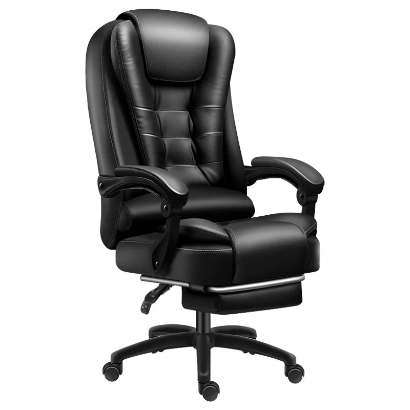 Computer leather boss chair can lie down at a large angle, e-sports lifting and rotating office