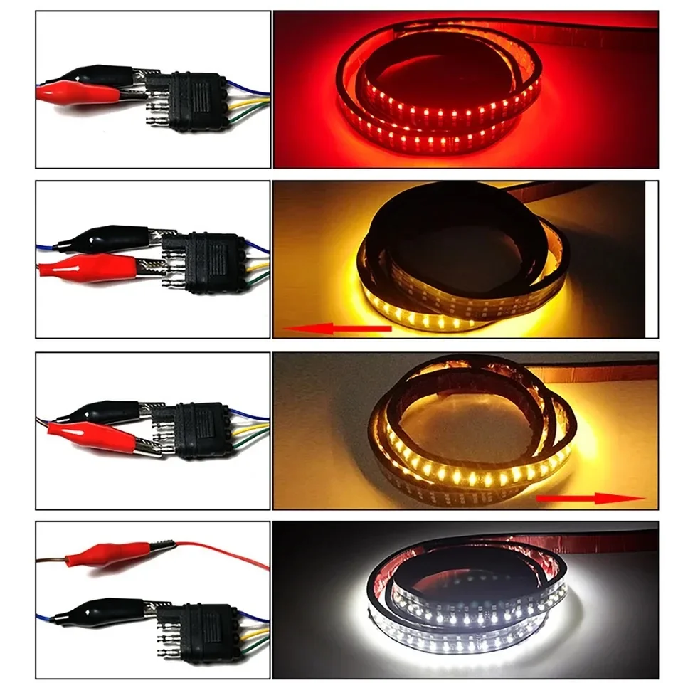 1pc 48/60 Inch Car Truck Tailgate Light Bar 12V 5 Function LED Brake Light Strip Turn Signal Warning Reverse Light Waterproof