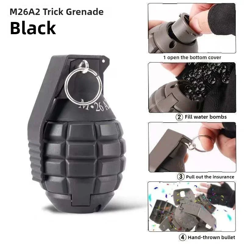 

2PCS Spring Powered Impact Grenades Tactical Plastic M67 Hand Grenades Toys Model for Airsoft Paintball CS Game Role Play Prop