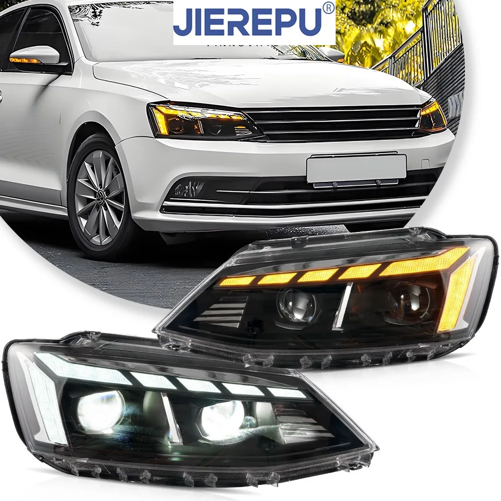 

1 комплект светодиодных фар в сборе для VW Jetta MK6 Sagitar 2012-2018, светодиодные фары, последовательные и анимационные автомобильные фары, аксессуары