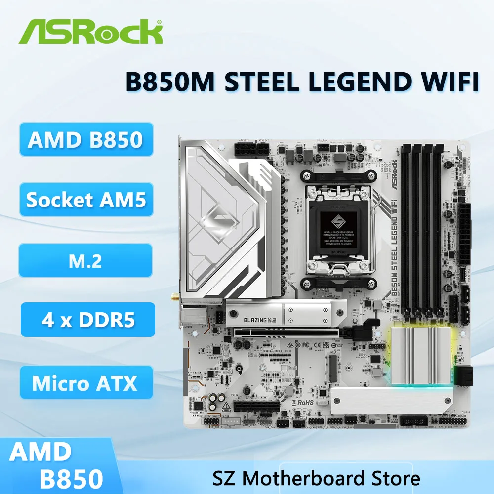 Am5 Micro Atx Pcie 5.0 Motherboard - ﻿ เมนบอร์ด ASROCK B850M STEEL LEGEND