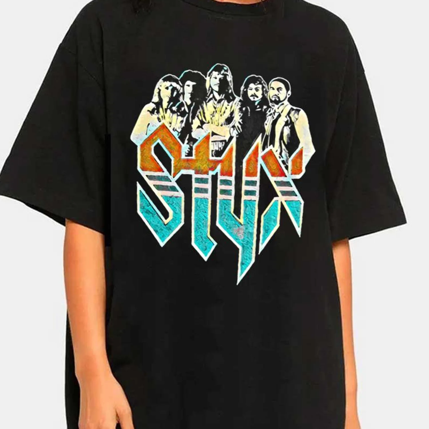 

Черная футболка унисекс от Styx band vtg, все размеры от S до 45Xl 1F804