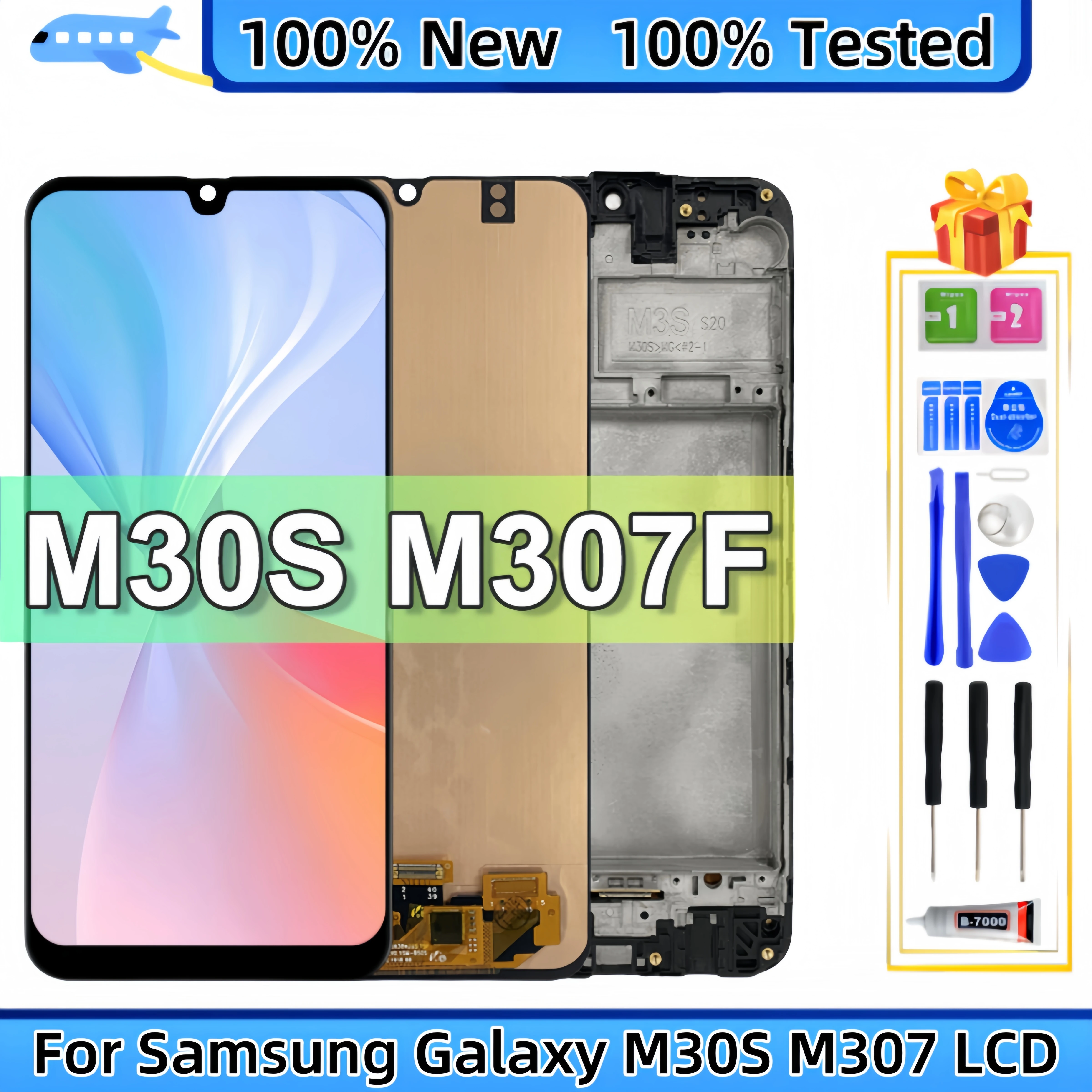 LCD Display Touch Screen Digitizer Assembly Replacement, Samsung Galaxy M30S, M307, SM-M307F, SM-M307FN, SM-M307FN/DS, SM-M3070