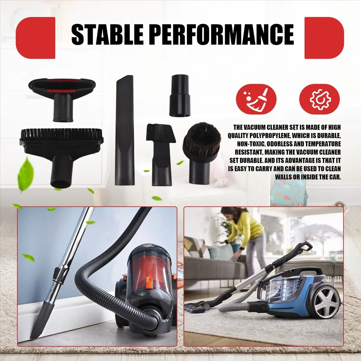 T33C مرفقات المكنسة الكهربائية 32 مم طقم مرفق المكنسة الكهربائية مجموعة فوهة إضافية فرشاة التنظيف والفرش والفوهات #6