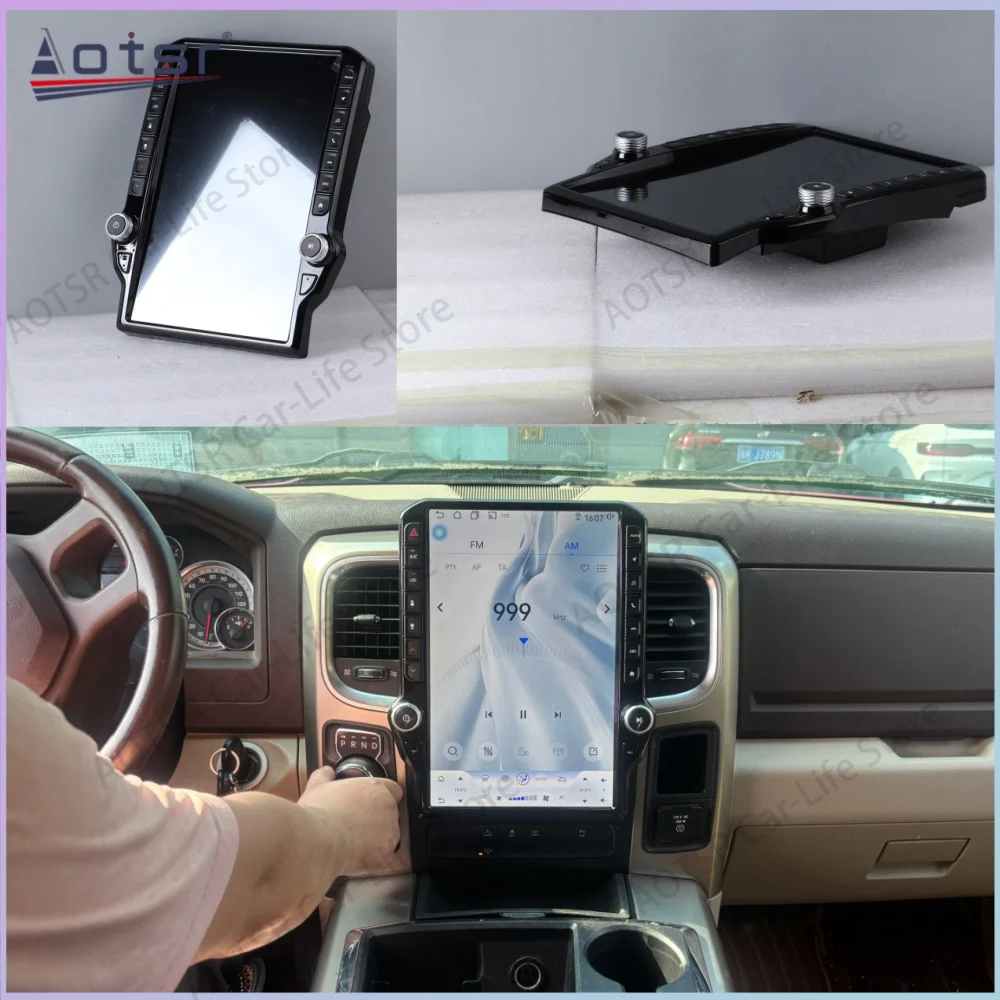 

14,5-дюймовый автомобильный радиоприемник для Dodge Ram 2013~2018, Android 14, мультимедийный экран с поддержкой Auto Carplay, GPS-навигация, головное устройство