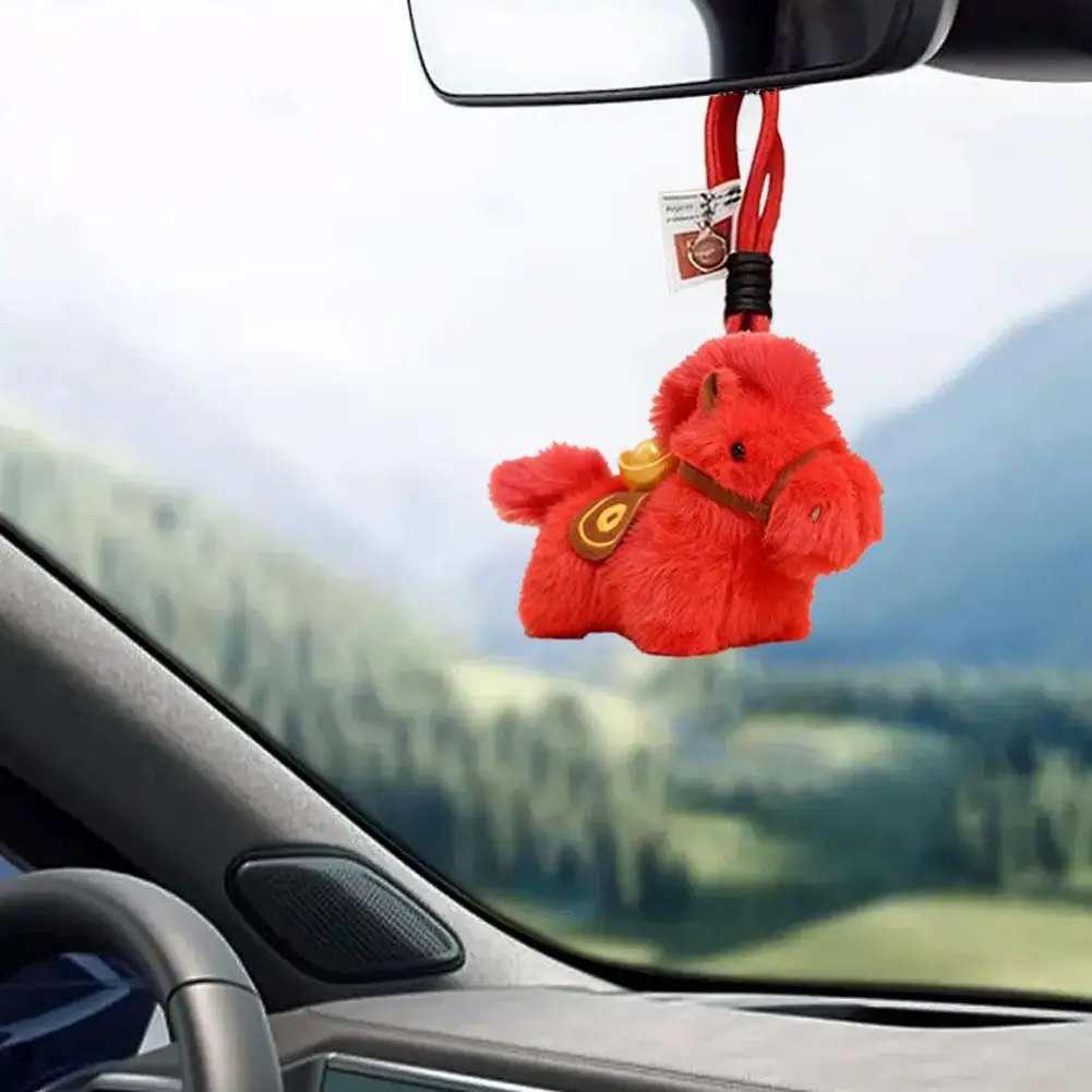 Schattig paard hanger knuffel voor sleutelhanger, rugzak, auto achteruitkijkspiegel ornament decor symboliseert zal binnenkort worden