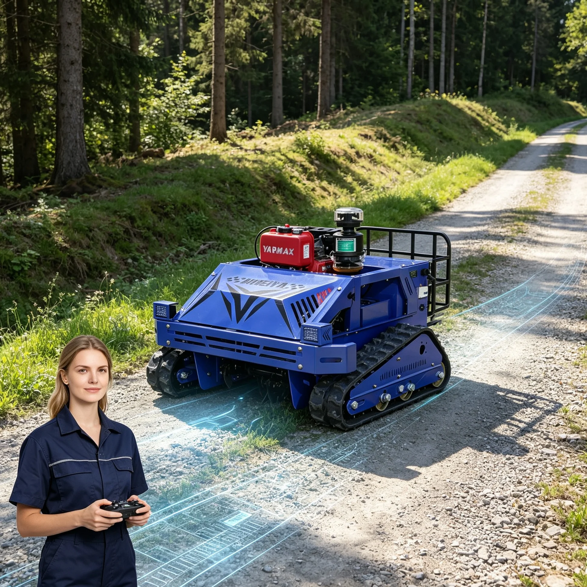 Customized Multi‑Terrain Wild Orchard Land 550S Crawler Lawn‑Mowing Robot, Heavy‑Load Blue‑Colored Diesel Engine, Durable Blades