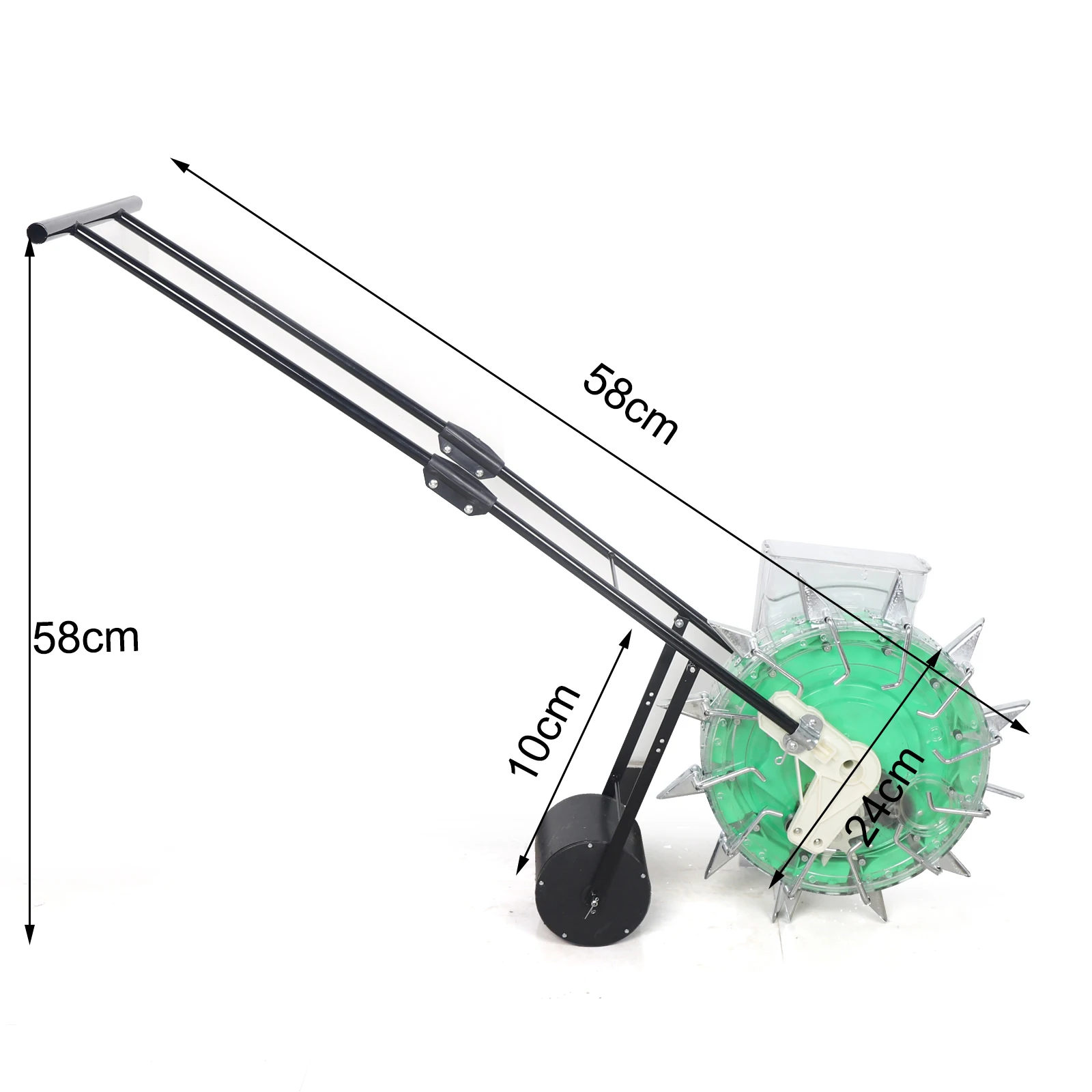 Durable Seed Spreader with 8.82lbs Capacity, Adjustable Sowing Depth and Quantity, Corrosion-Resistant, Efficient and Easy to