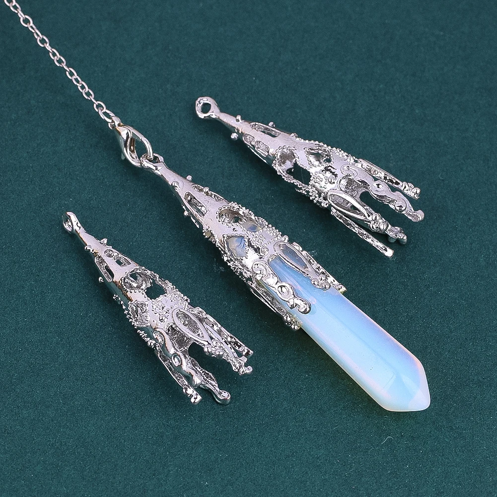 2PCS Metal Filigree Bead Caps for DIY Pendulum Hollow Long Flower Cones Suncatcher Hanging Pendant Jewelry Making Accessories