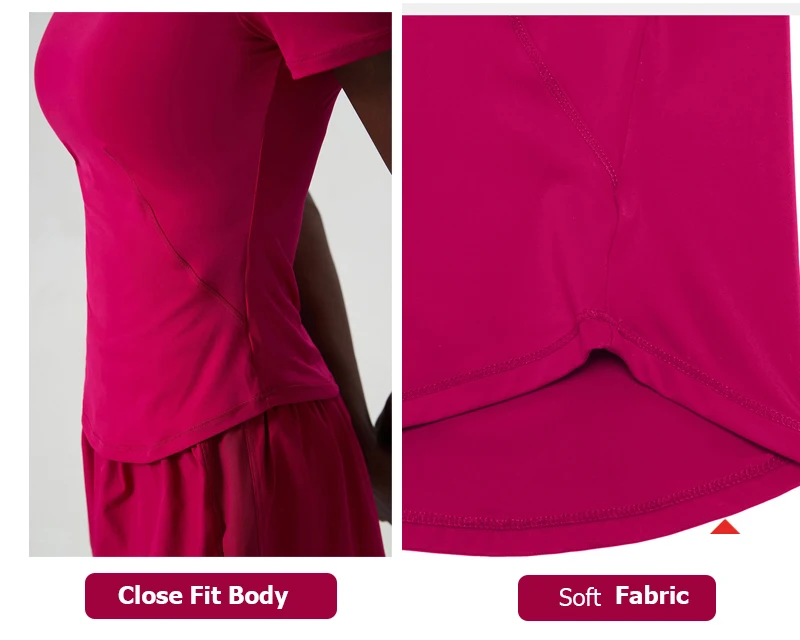 Frauen Zwei Stücke Fitness Yoga Set Sommer Einfarbig Kurze Sportswear Atmungsaktiv Schnell Trocknend Laufen Outdoor Anzug Turnhalle Kleidung – Detail 5