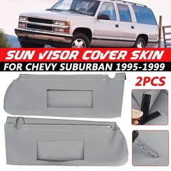 2pcs Gray Sun Visor Replacement Cover For Chevy For Tahoe Yukon 95-99 Leather Sunshade Cover Automotive Interior Accessories