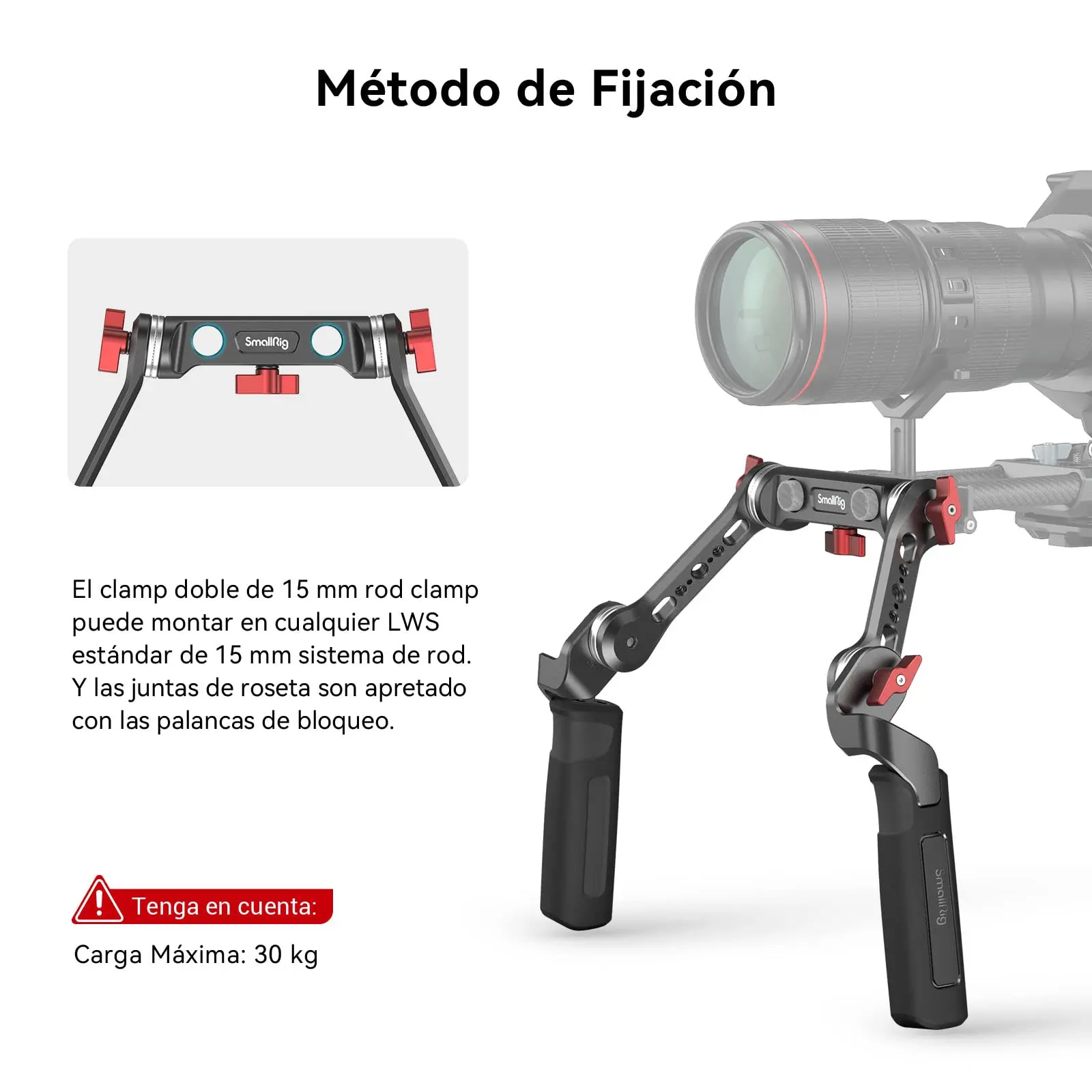 SmallRig 15mm Rod Clamp Extension Arm ARRI Rosette Shoulder Double Handle Professional Shoulder Rig Handle Kit