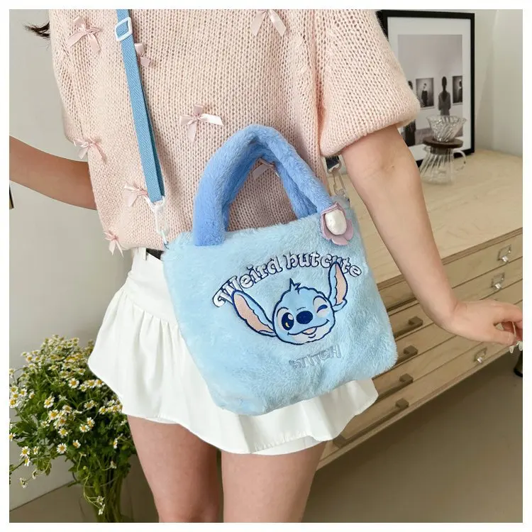 Stitch Cute Handbags Disney Anime Figure Plush Women Crossbody Bag Lilo and Stitch Trendy Portable Shoulder Bag Girls Bag