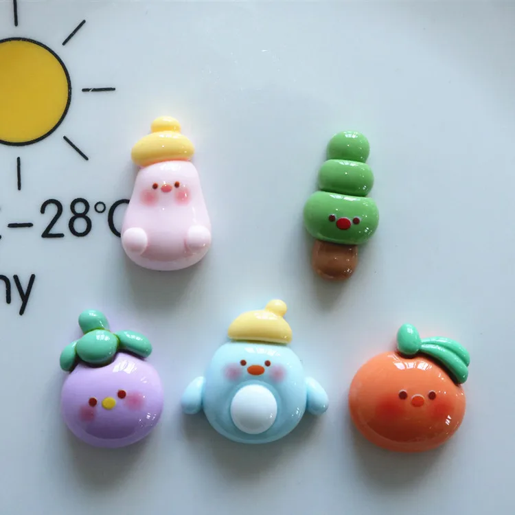 5pcs cute miniso series vegetable cartoon resin flatback cabochons diy crafts materials jewelry making charms