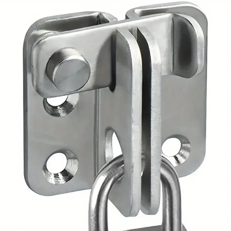 Right Door Bolt Lock Stainless Steel Hasps Bathroom Security Deadbolt for Pet Cage Door Theft Prevention Home Use