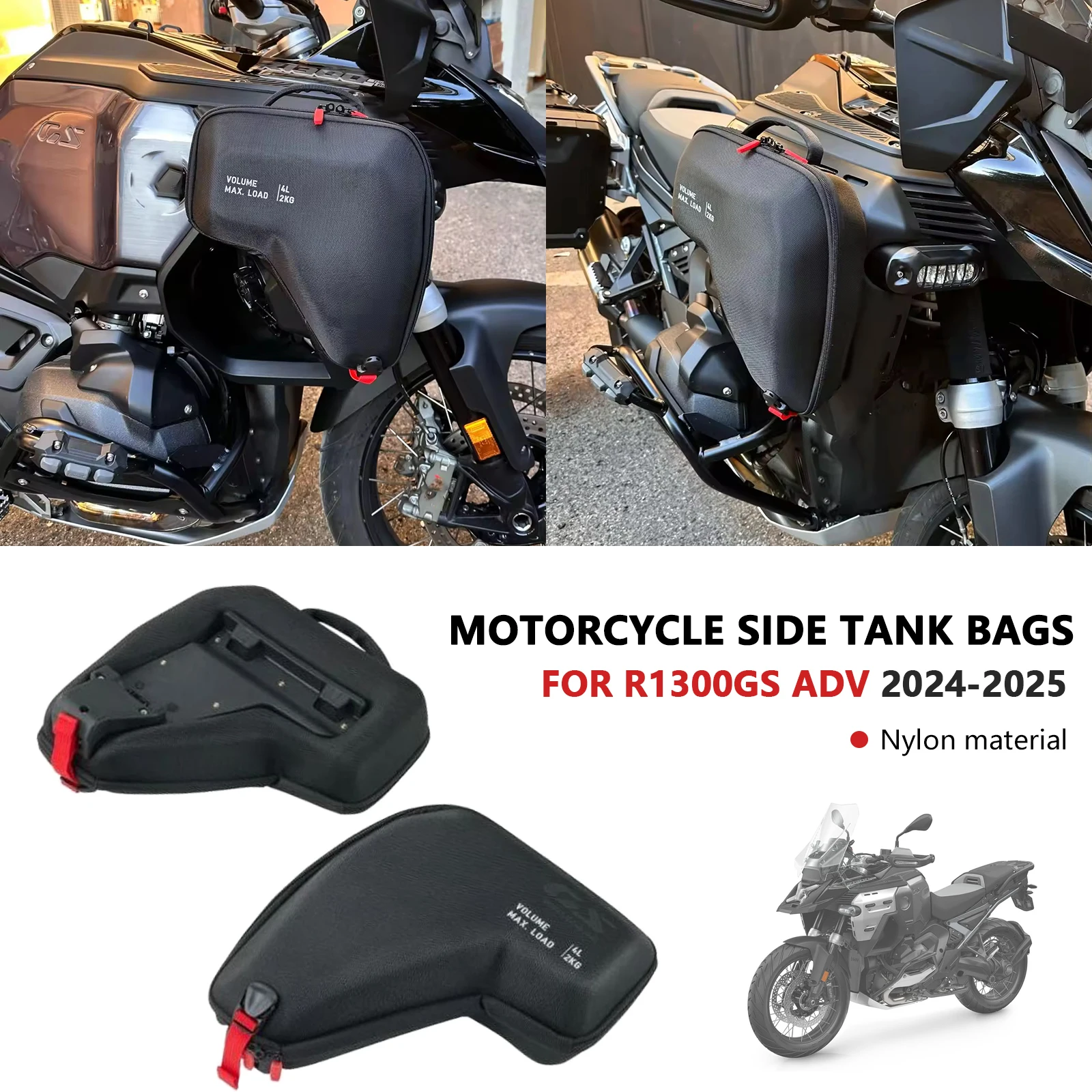 For R 1300 GS ADV R1300GSA 2024 2025 Motorcycle Accessories R1300GS Adventure Fairing Left Right Radiator Cowl Bags Waterproof