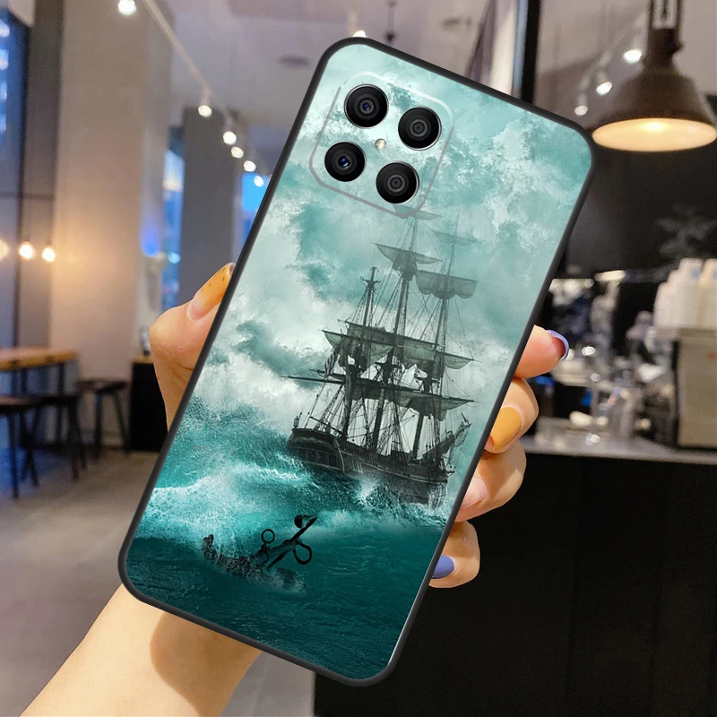 Thuyền Buồm Tàu Cướp Biển Ốp Lưng Điện Thoại Huawei P30 P20 P40 Lite P50 Pro P Thông Minh 2019 Nova 5T Danh Dự 50 X8 X9 Bao