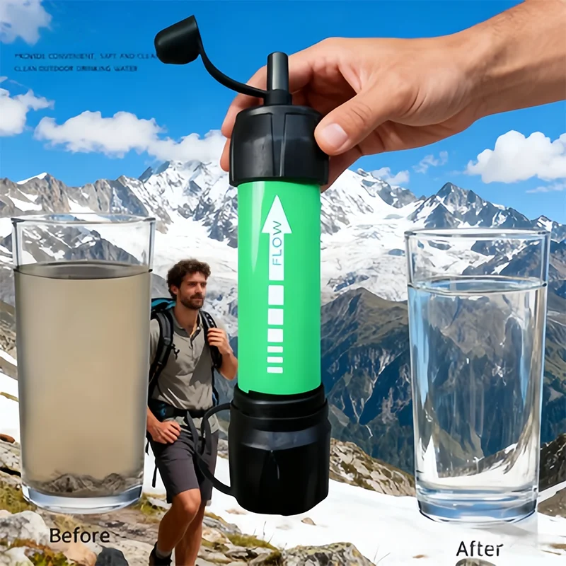 فلتر مياه محمول للطوارئ لركوب الدراجات - تنقية سريعة، لا حاجة إلى طاقة، مدمج، ضروري لركوب الدراجات/مياه الطوارئ الخارجية #1