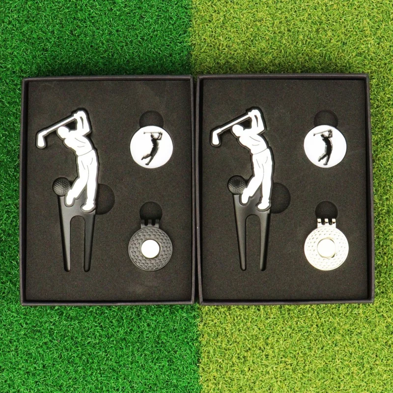 New creative men's/women's batting green fork Metal ball fork grass fork/hat clip/ball marker Gift set