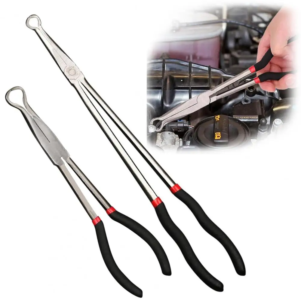 Electrical Disconnect Pliers Long Spark Plug Removal Pliers with Non-Slip Handle High Strength Fuel Line Hose Clip Clamp