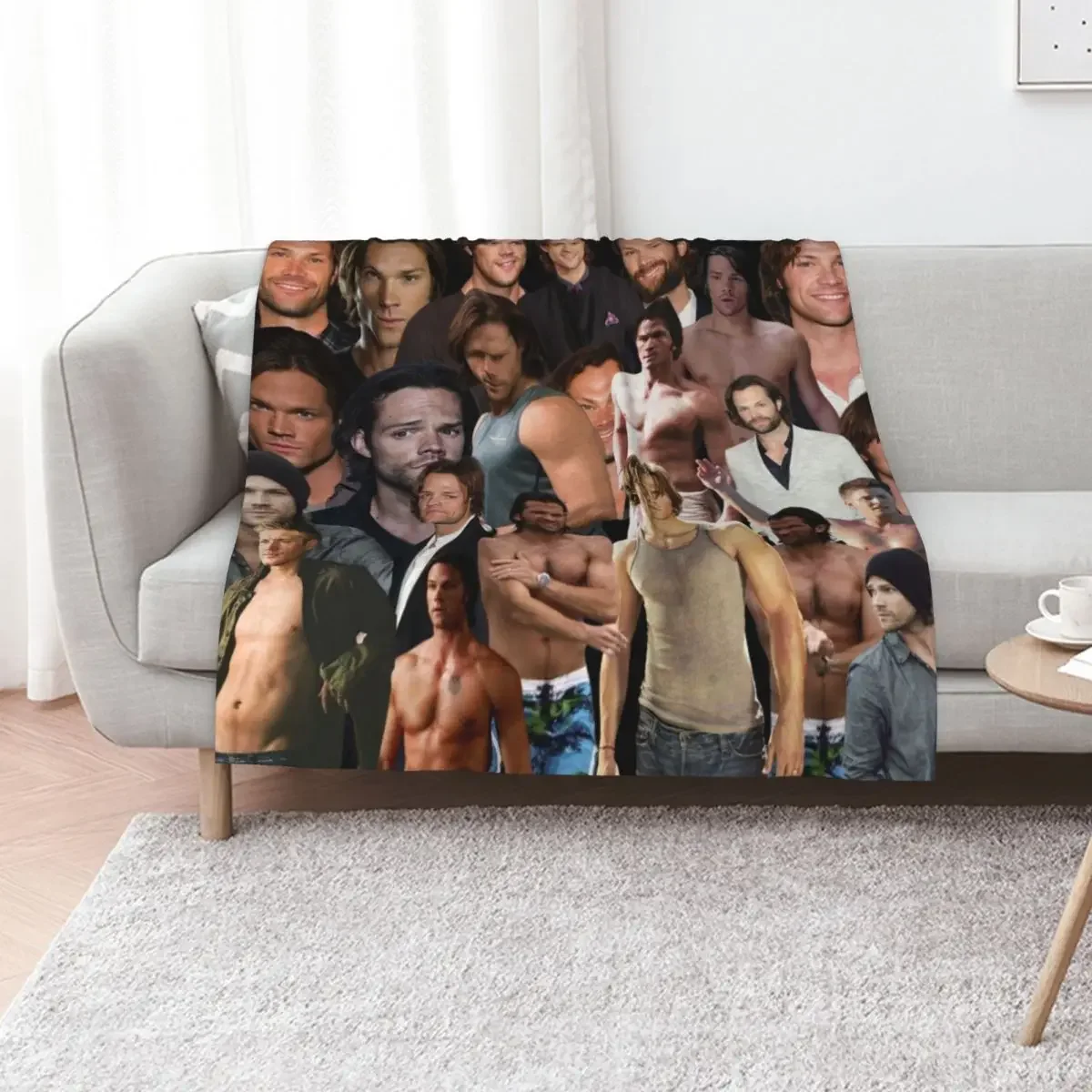 

jared padalecki photo collage Throw Blanket valentine gift ideas blankets and throws sofa bed Decorative Throw Blankets