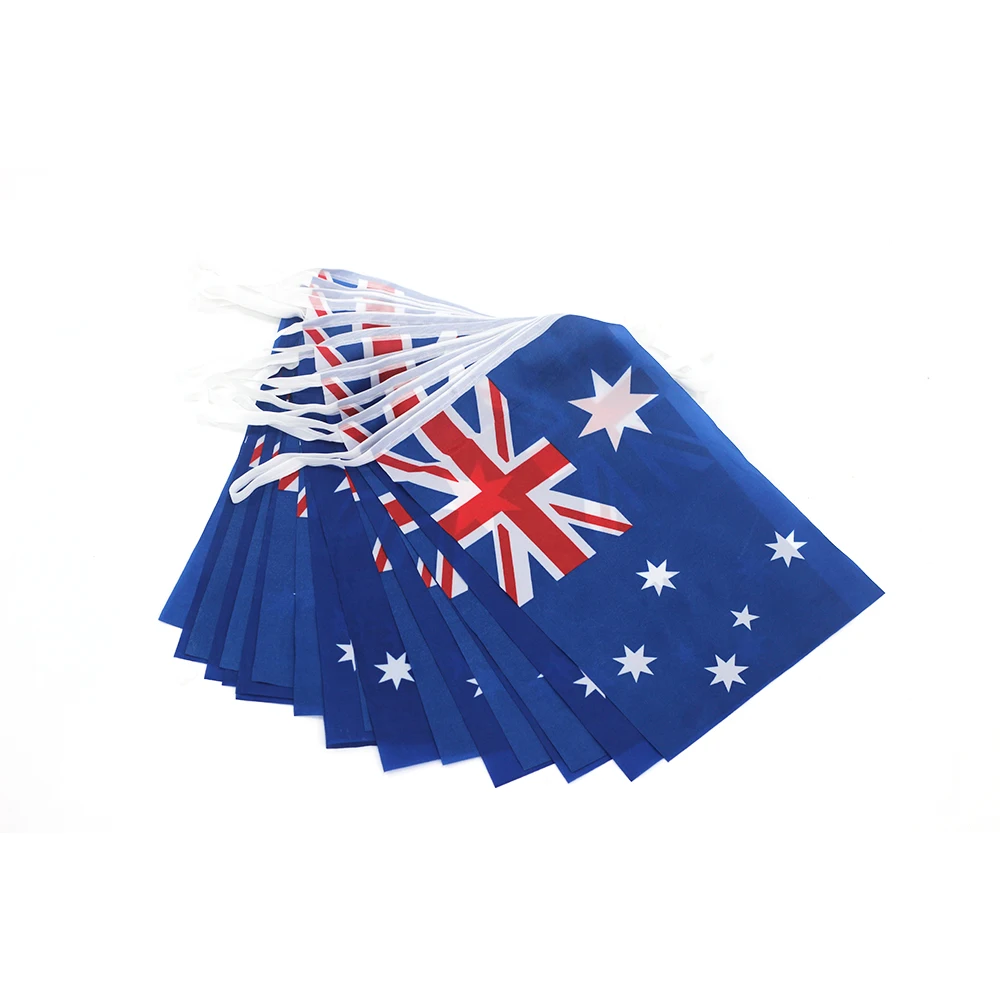 FLAGLINK 24 قطعة/المجموعة أستراليا الرايات العلم 14x21 سنتيمتر 20x30 سنتيمتر Pennant أستراليا سلسلة راية الرايات مهرجان عطلة حفلة