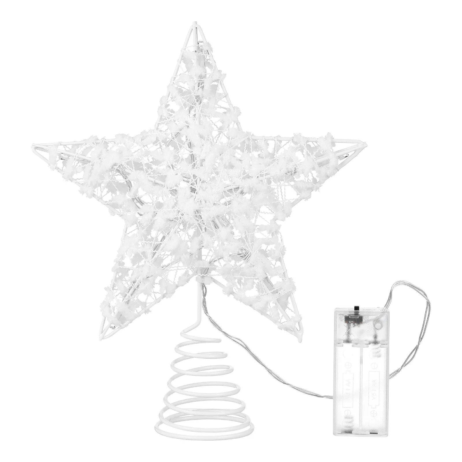 

1Pcs Christmas Tree Star Topper Luminous Iron Craft Xmas Tree Lamp Decoration Xmas Adorn Festival Ornament Iron Craft Lamp