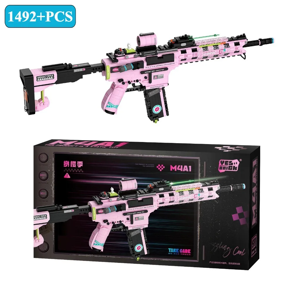 MP5 KSV M4A1 ARP-9 Submachine Gun Model Building Blocks DIY Micro Bricks Toy Birthday Gift Decorative Items