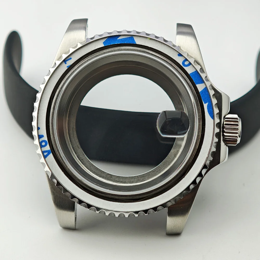 40.5MM GMT Case Sapphire Glass Bidirectional Rotation No Bezel Watch Case Fit NH34/35/36 Movement Fit 20MM Strap Accessories
