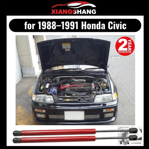 Capó delantero para Honda Civic 4th EF, amortiguador de resorte de fibra de carbono, amortiguador de soporte de elevación, puntales de Gas modificados, 1988-1991