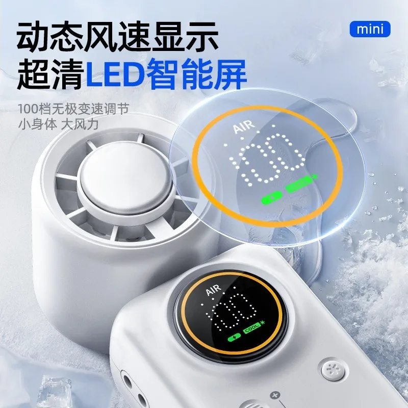 High Speed Semiconductor Cooling Neck Fan Portable Foldable Mini Fan, Personal Air Cooler for Outdoor Travel and Hiking