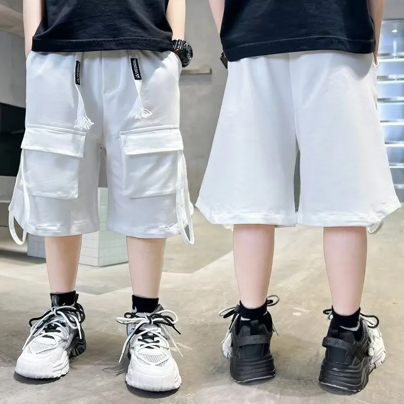 

Casual Five-point Pants For Boys New Models Summer Trendy Brand Loose Lace-up Leg-wrapped Sports Shorts Children Overalls