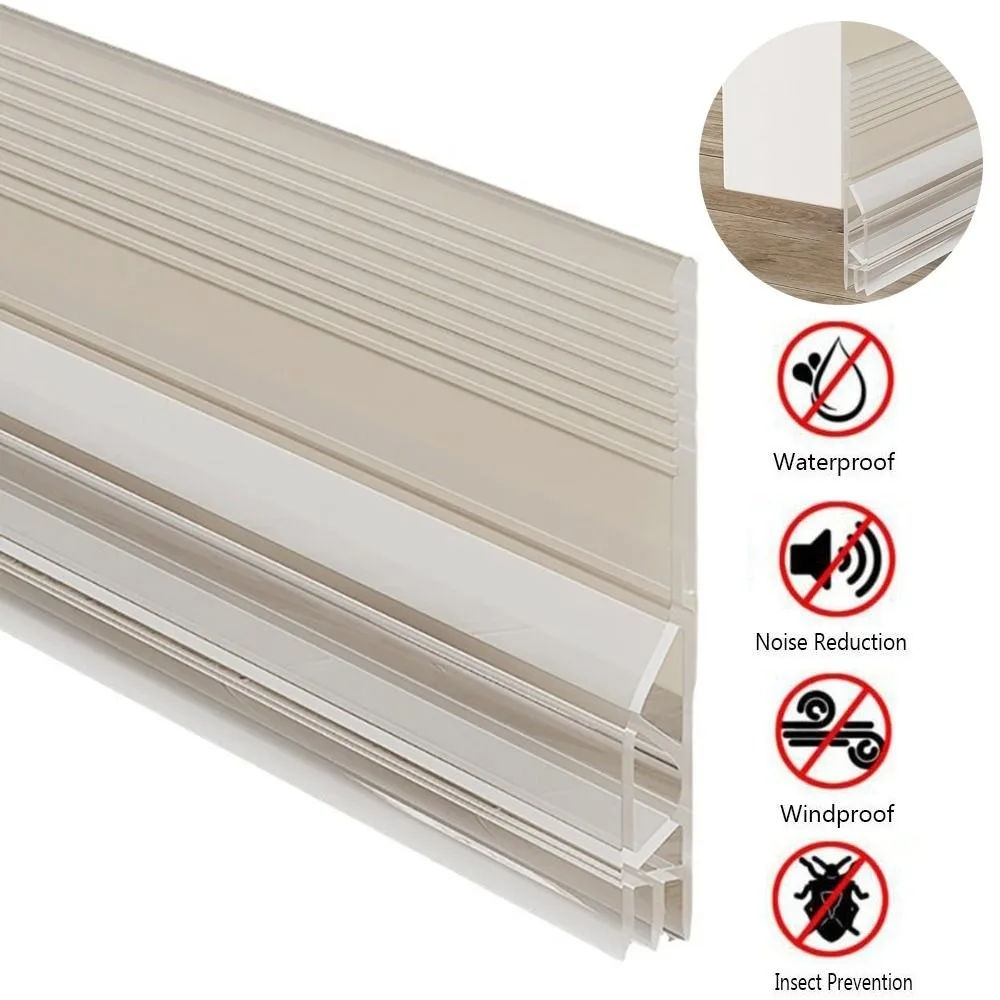 

100 см дверная пробка, звукоизоляционная самоклеящаяся уплотнительная лента для нижней части двери, прозрачная защита от насекомых, защита от сквозняков