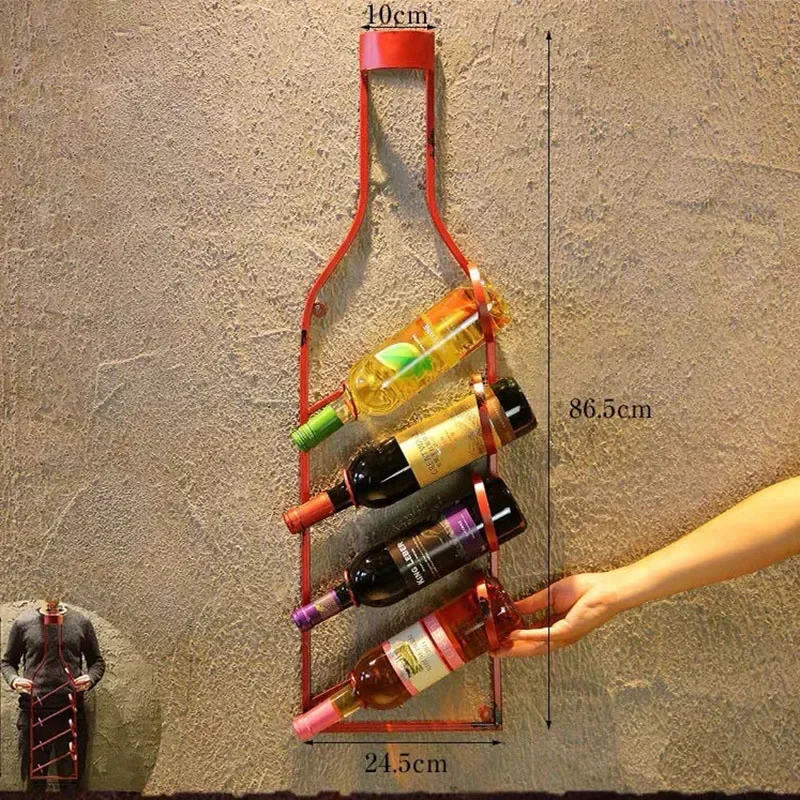 American Style Wine Wall Rack, Iron Art Hanging, Bar, Home, Living Room, Bar Counter, Mounted Wine Rack, Red Wine Rack