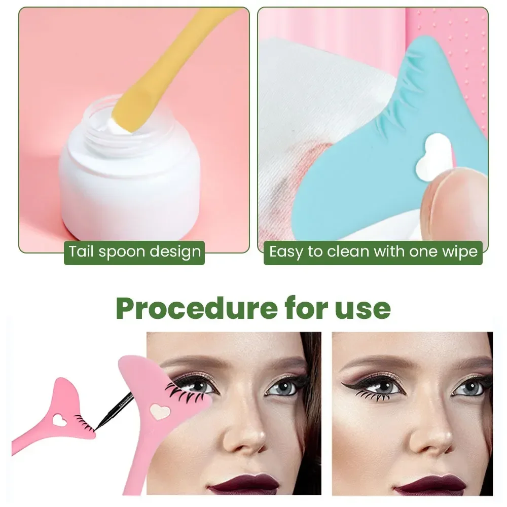 جهاز مساعدة رمش للنساء ، الإستنسل كحل سيليكون ، مساعد كحل ، قضيب تركيب رمش مقاوم للماء ، أدوات ماكياج