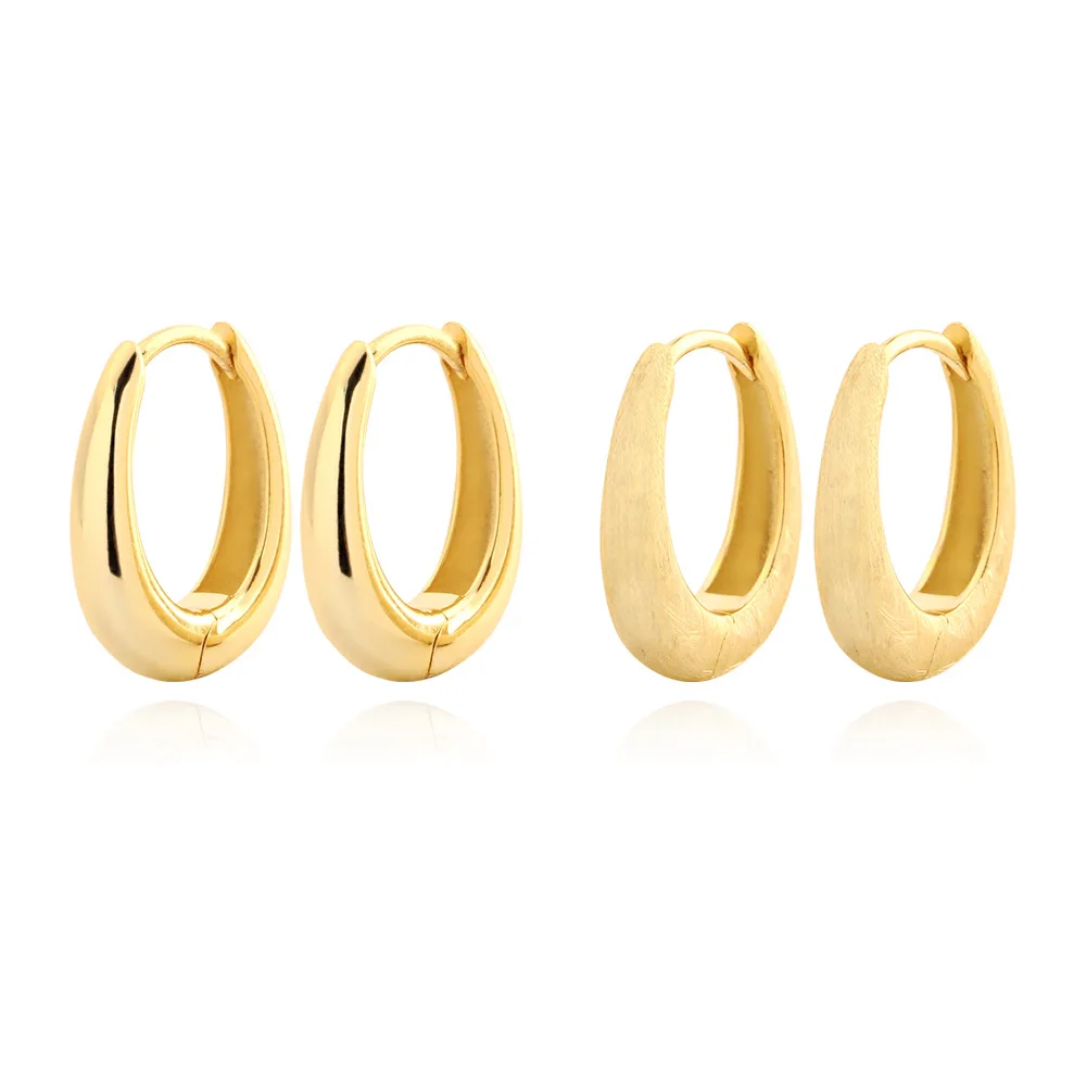 

CCFJOYAS европейские и американские серьги-кольца из стерлингового серебра 925 пробы в стиле панк-рок U-образные женские легкие роскошные глянцевые простые серьги