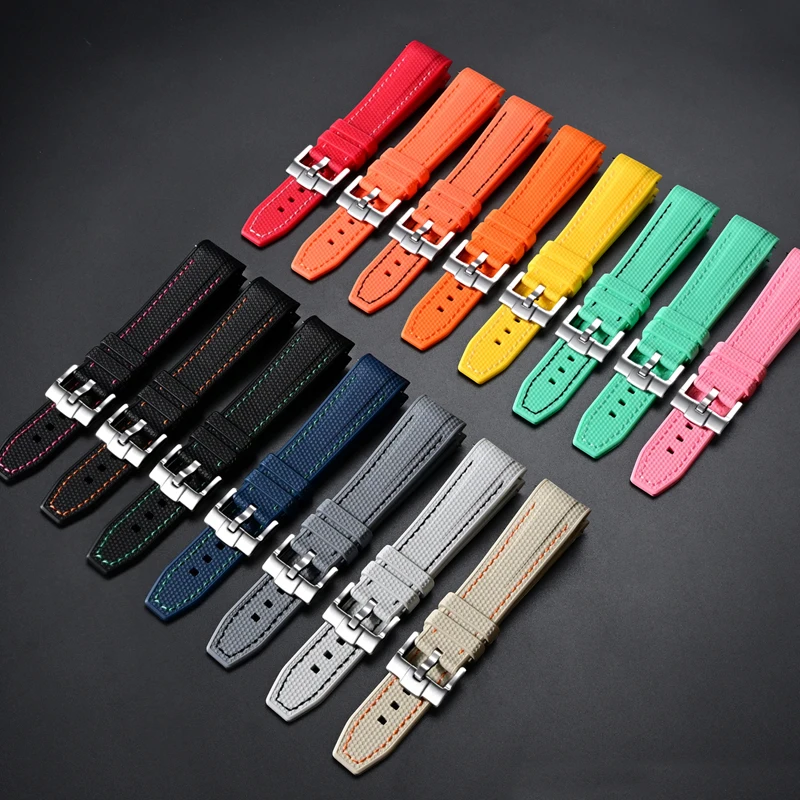 20mm Rubber Watch Strap for Omega X Swatch Joint MoonSwatch Men Women Quick Release Curved End Diving Liquid Silicone Wrist Band