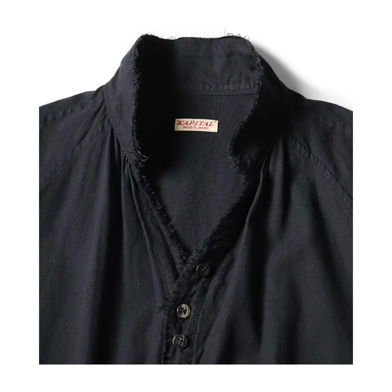25AW KAPITAL Hirata and Hongri Casual Cotton and Linen Double Bag Irregular Breasted Loose Long Sleeved Shirt for Men