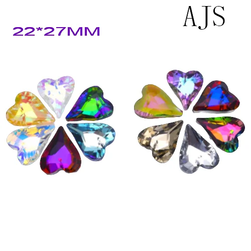 

12/24 pieces 22*27MM 6240 Austrian Crystal Ponited Heart Love Shape Pendants AB Vitrail Jewelry Earrings Necklace Free Shipping