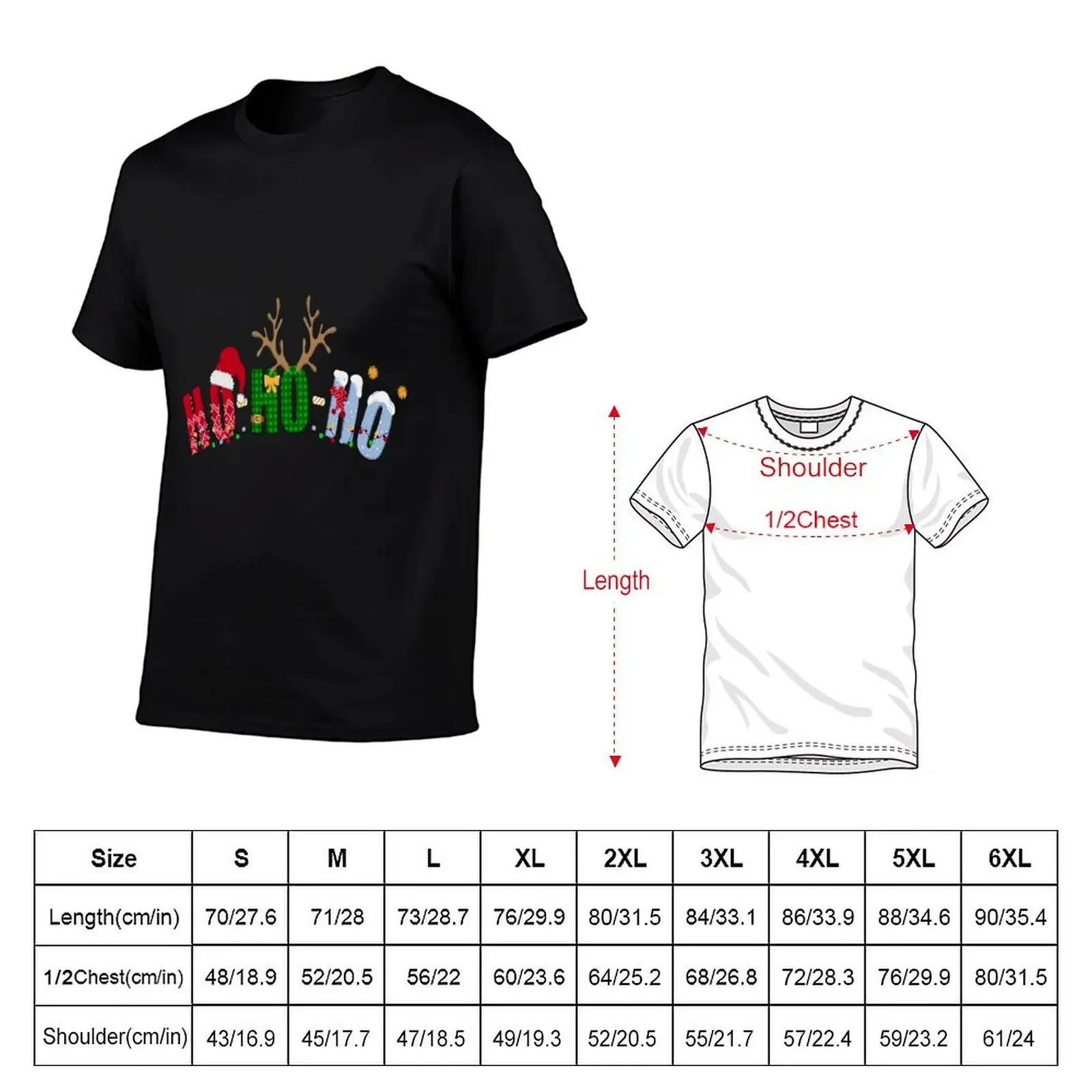 HoHoHo Christmas T-Shirt animal prinfor boys cute tops oversized t shirt aesthetic clothes clothing for men